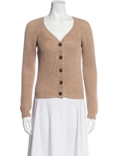 Pre-owned Brunello Cucinelli V-neck Sweater W/ Tags In Neutral