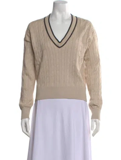 Pre-owned Brunello Cucinelli V-neck Sweater W/ Tags In Neutral