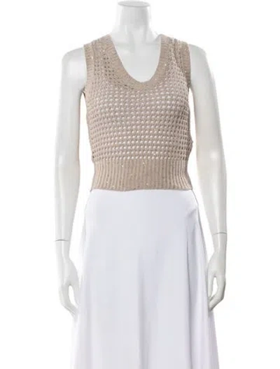 Pre-owned Brunello Cucinelli V-neck Sweater W/ Tags In Neutral