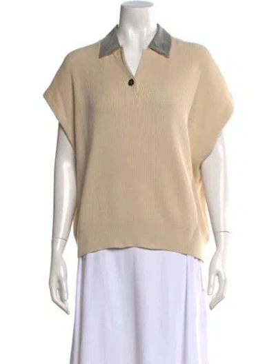 Pre-owned Brunello Cucinelli V-neck Sweater W/ Tags In Neutral