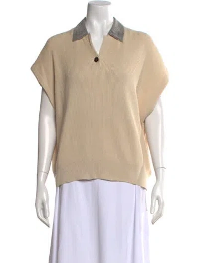 Pre-owned Brunello Cucinelli V-neck Sweater W/ Tags In Neutral