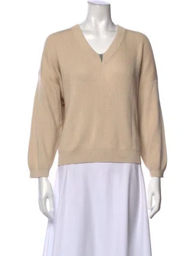 Pre-owned Brunello Cucinelli V-neck Sweater W/ Tags In Neutral