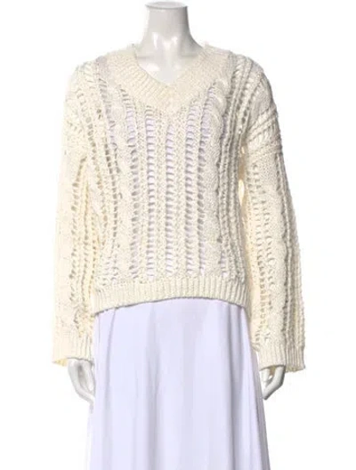 Pre-owned Brunello Cucinelli V-neck Sweater W/ Tags In Neutral