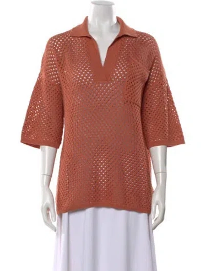 Pre-owned Brunello Cucinelli V-neck Sweater W/ Tags In Orange