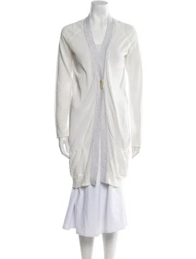 Pre-owned Brunello Cucinelli V-neck Sweater In White