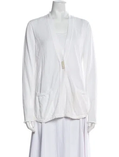 Pre-owned Brunello Cucinelli V-neck Sweater In White
