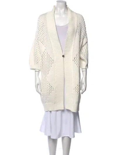 Pre-owned Brunello Cucinelli V-neck Sweater In White