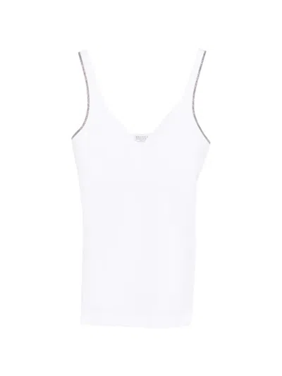 Brunello Cucinelli V-neck Vest In White