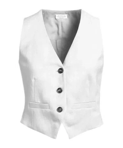 Brunello Cucinelli V-neck Vest In Gray