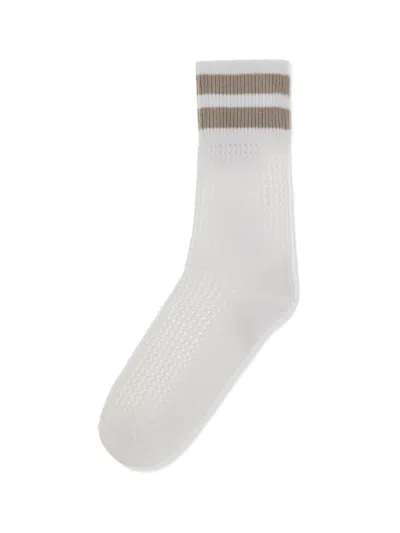 BRUNELLO CUCINELLI WAFFLE STITCH COTTON KNIT SOCKS