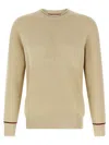 Brunello Cucinelli Waffle Stitch Cotton Sweater Sweaters And Cardigans Beige In Neutral