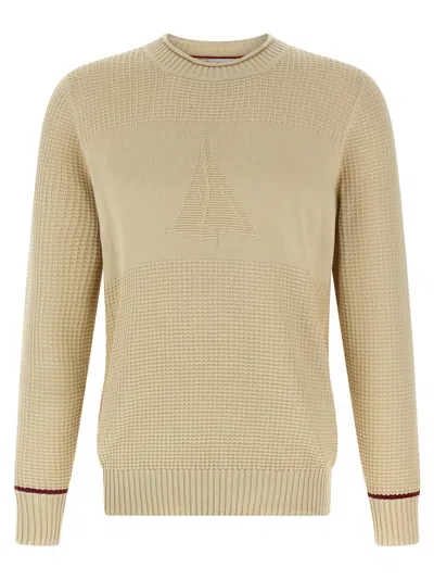 BRUNELLO CUCINELLI WAFFLE STITCH COTTON SWEATER SWEATERS AND CARDIGANS BEIGE
