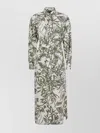 Brunello Cucinelli Waist Belted Long Sleeve Dress With Side Slits In Green