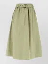 Brunello Cucinelli Waist Belted Pleated Midi Length Skirt