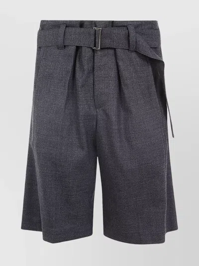BRUNELLO CUCINELLI WAIST BELTED PLEATED SHORTS POCKETS
