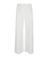 Brunello Cucinelli White Flared Pants With Belt Loops And Monil Detail On The Loop In Cotton Stretch Woman In White