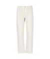 Brunello Cucinelli Logo-patch Five-pocket Tapered Jeans In White