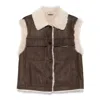 Brunello Cucinelli Sleeveless Shearling Outerwear In Brown