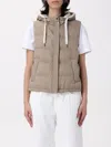Brunello Cucinelli Hooded Puffer Gilet In Beige