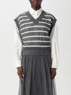 Brunello Cucinelli Dazzling Striped Net Knit Linen Sweater In Blue