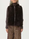 Brunello Cucinelli Reversible Hooded Faux Fur Vest In Brown