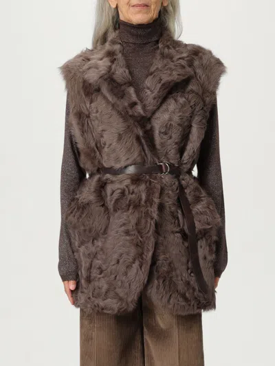 Brunello Cucinelli Waistcoat  Woman Color Brown
