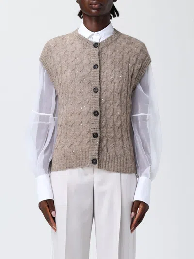 Brunello Cucinelli Waistcoat  Woman Color Brown