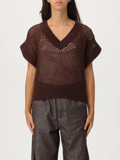 BRUNELLO CUCINELLI SWEATER BRUNELLO CUCINELLI WOMAN COLOR COCOA,H23968113