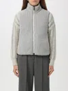 Brunello Cucinelli Cashmere Padded Sleeveless Outerwear In Grau 1