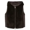Brunello Cucinelli Reversible Hooded Faux Fur Vest In Black