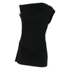 Brunello Cucinelli Asymmetric Draped Top In Black