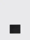 Brunello Cucinelli Compact Textured Cardholder Contrast Stitching In Black