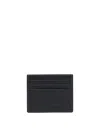 Brunello Cucinelli Compact Textured Cardholder Contrast Stitching In Black