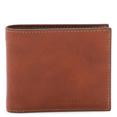 Brunello Cucinelli Leather Bifold Wallet In Brown
