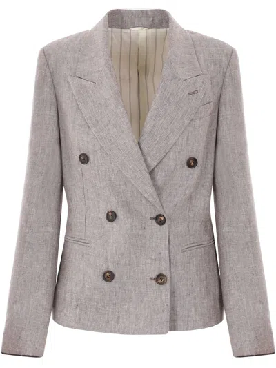 Brunello Cucinelli Walnut Brown Buttoned Cuff Jacket
