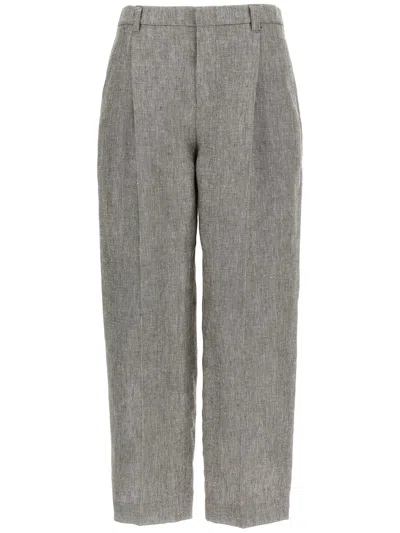 BRUNELLO CUCINELLI BRUNELLO CUCINELLI WALNUT BROWN TROUSERS WITH POCKETS