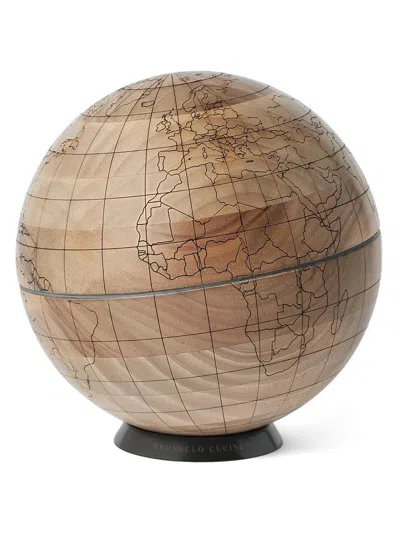 Brunello Cucinelli Walnut Wood And Krion Globe In Brown