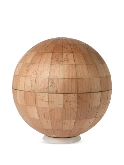 Brunello Cucinelli Walnut Wood Large Globe In Brown