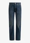 Brunello Cucinelli Washed Straight-leg Jeans In Blue