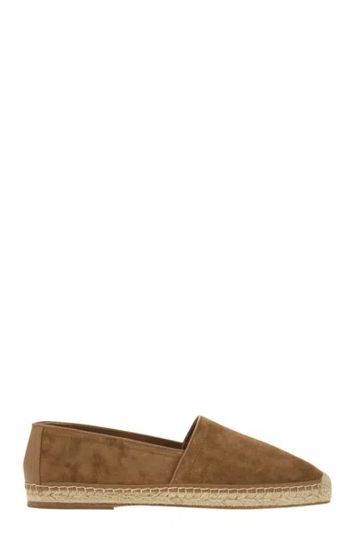 Brunello Cucinelli Washed Suede Espadrilles With Beading