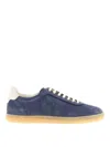 Brunello Cucinelli Washed Suede Sneakers In Blue