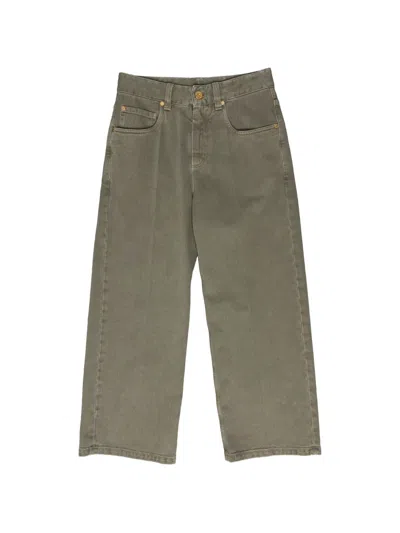 Brunello Cucinelli Washed-effect Straight-leg Jeans In Green