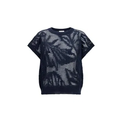 Brunello Cucinelli Dazzling Water Lillies T-shirt In Blue