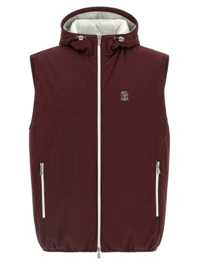 BRUNELLO CUCINELLI BRUNELLO CUCINELLI WATER-REPELLENT HOODED VEST WITH PADDED STRUCTURE