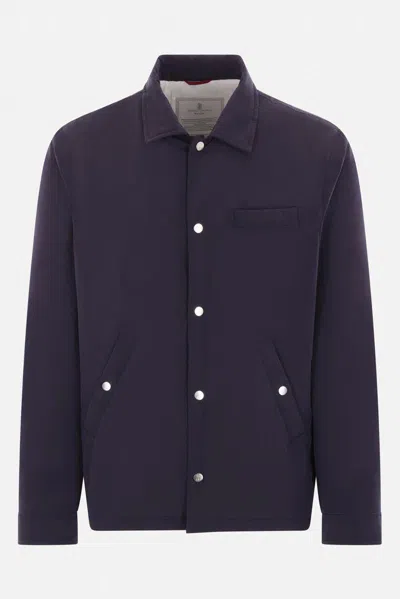 Brunello Cucinelli Water Repellent Jacket In Blue