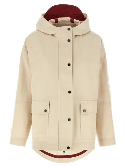 Brunello Cucinelli Water Repellent Jacket Casual Jackets And Parka Beige