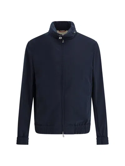BRUNELLO CUCINELLI WATER-REPELLENT JACKET WITH REMOVABLE HOOD