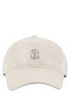 BRUNELLO CUCINELLI WATER-REPELLENT MICROFIBRE BASEBALL CAP WITH CONTRASTING DETAILS AND EMBROIDERED LOGO