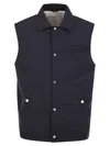 Brunello Cucinelli Water-repellent Microfibre Sleeveless Jacket In Blue
