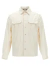 Brunello Cucinelli Men Shirt-style Outerwear Unlined In Water-repellent Microfibre With Heat Tapes In White